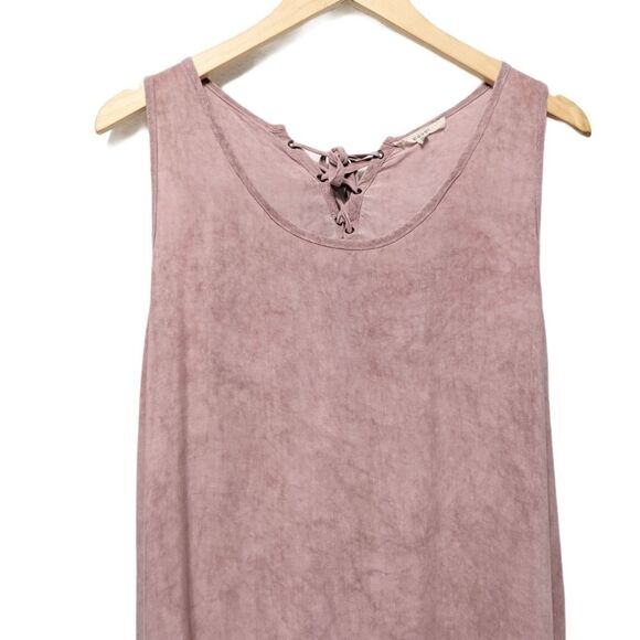 EASEL Lace-Up Back Mineral Wash Dress M - Picture 3 of 9